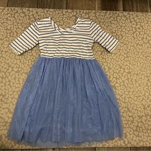 Hanna Andersson Blue and White Striped Kids Dress